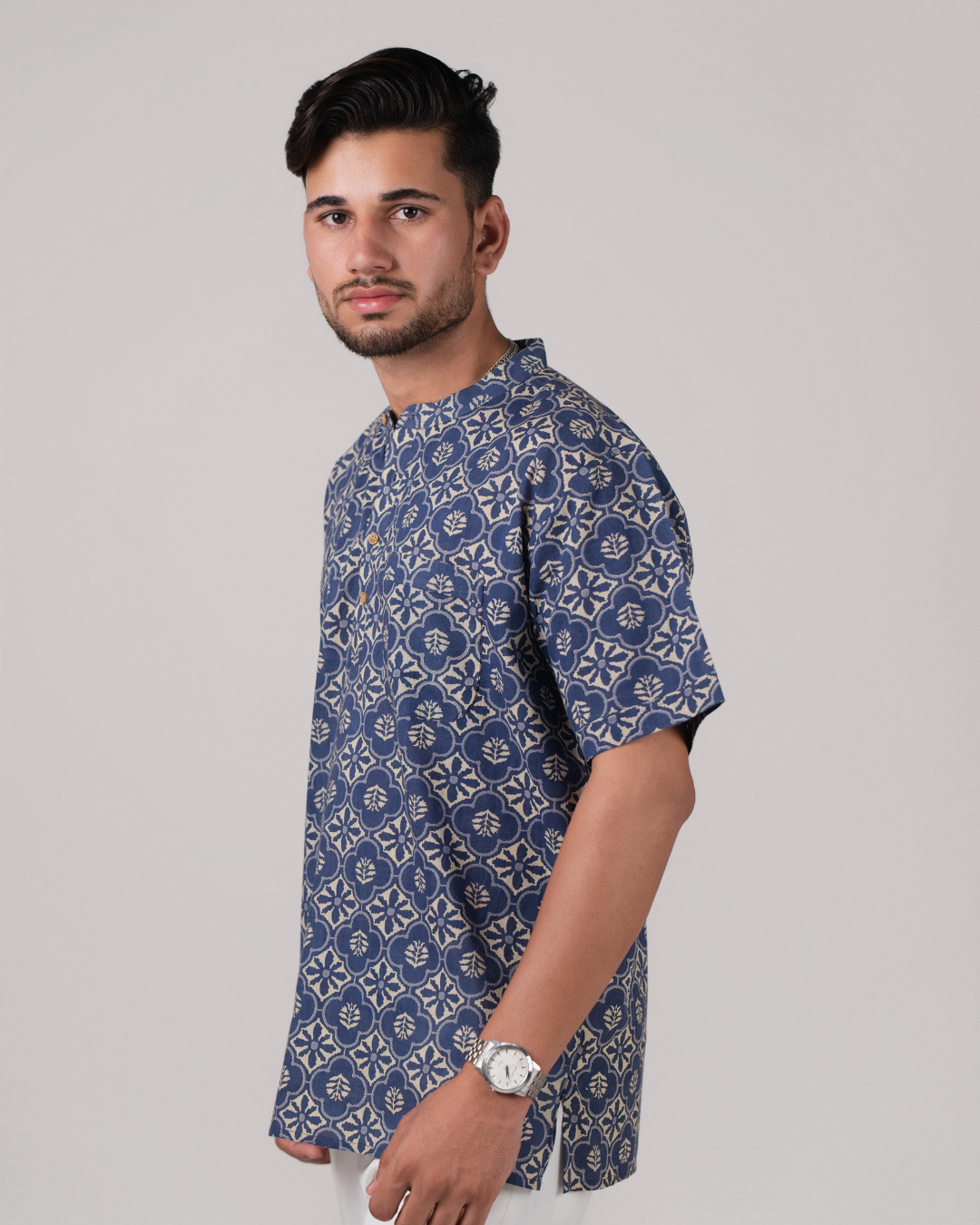 Lilac Dabu Printed Bushirt
