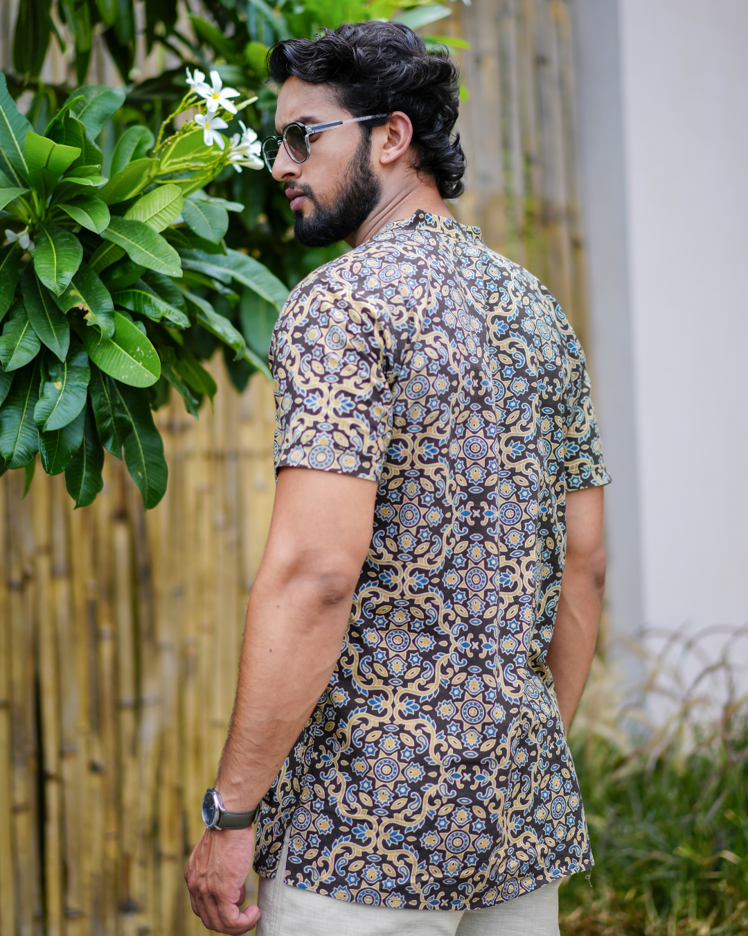 Ajrak Pure Cotton Bushirt for Men