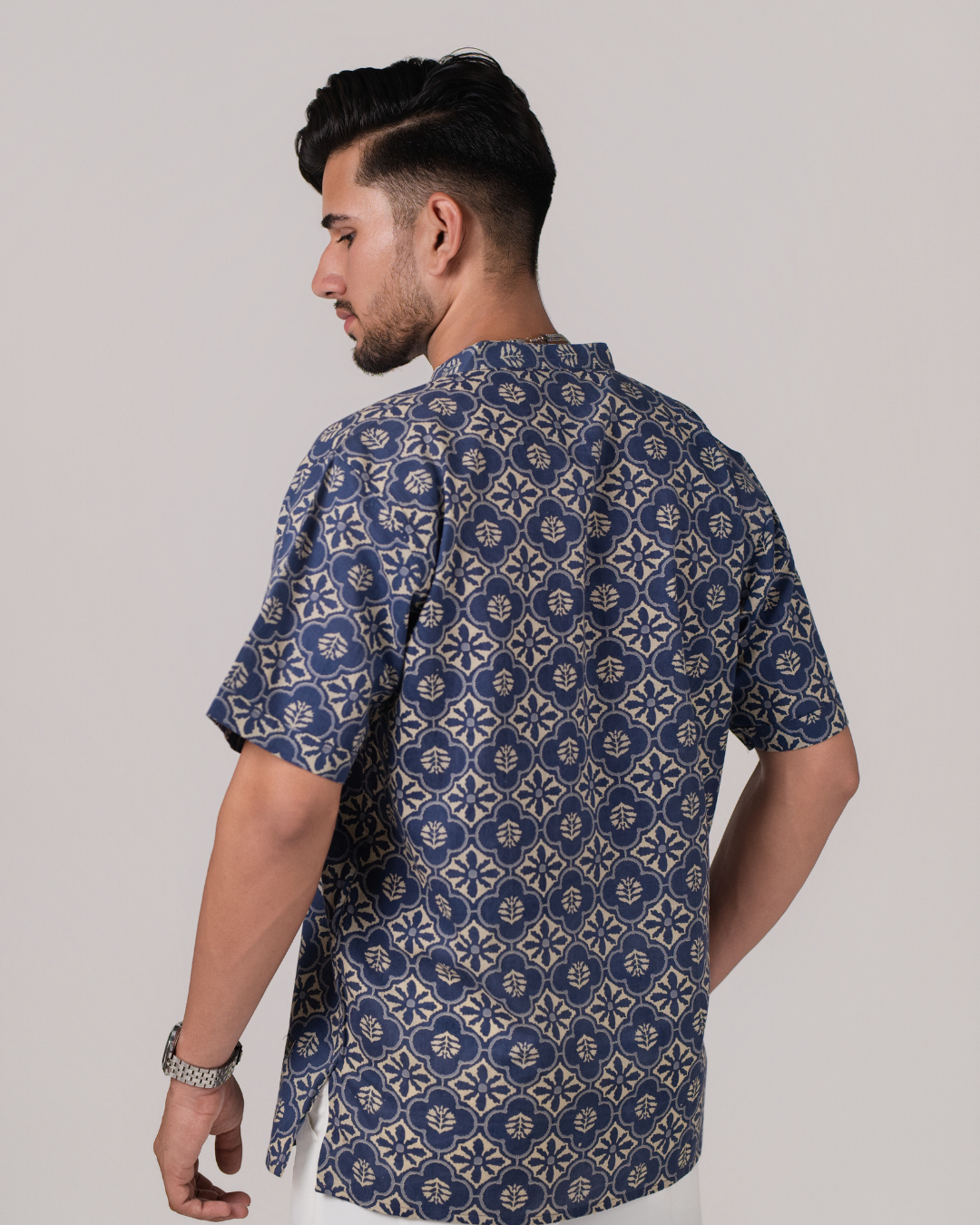 Lilac Dabu Printed Bushirt