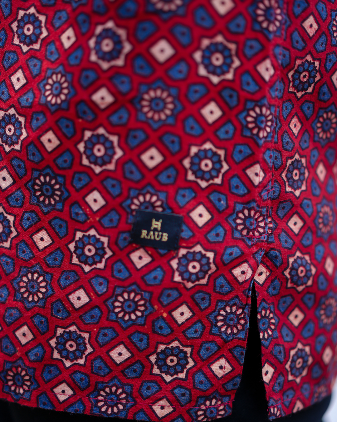 Marron Ajrak Pure Cotton Bushirt for Men