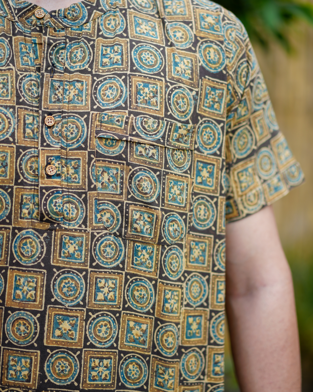 Ajrak Pure Cotton Bushirt for Men