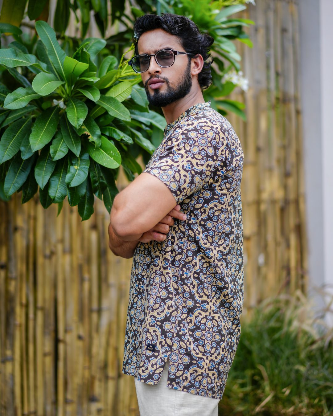 Ajrak Pure Cotton Bushirt for Men