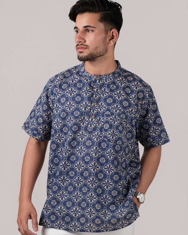 Lilac Dabu Printed Bushirt
