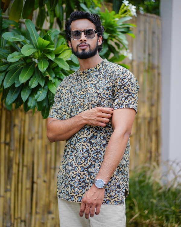 Ajrak Pure Cotton Bushirt for Men