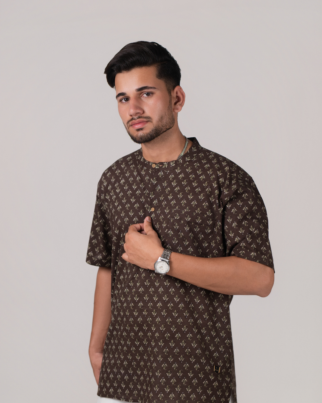 Cocoa Buta Print Bushirt for Men