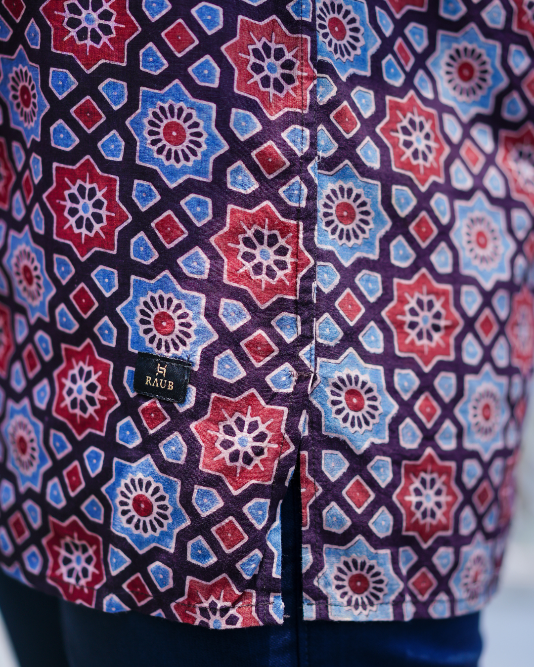 Ajrak Pure Cotton Bushirt for Men