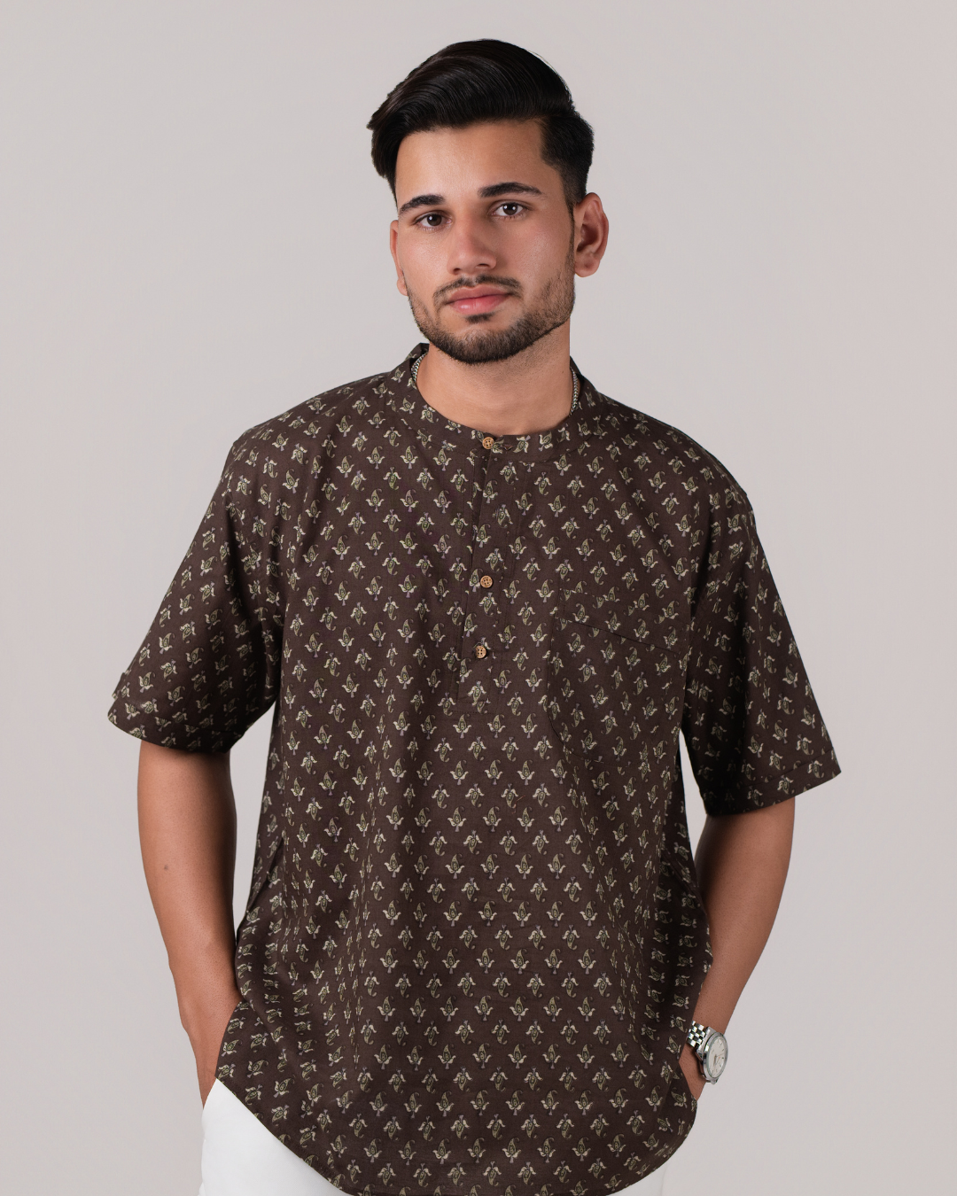 Cocoa Buta Print Bushirt for Men