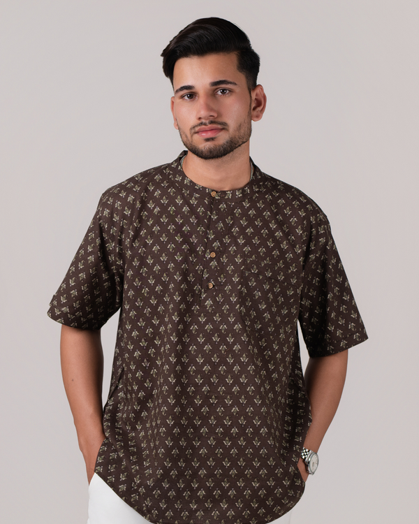 Cocoa Buta Print Bushirt for Men