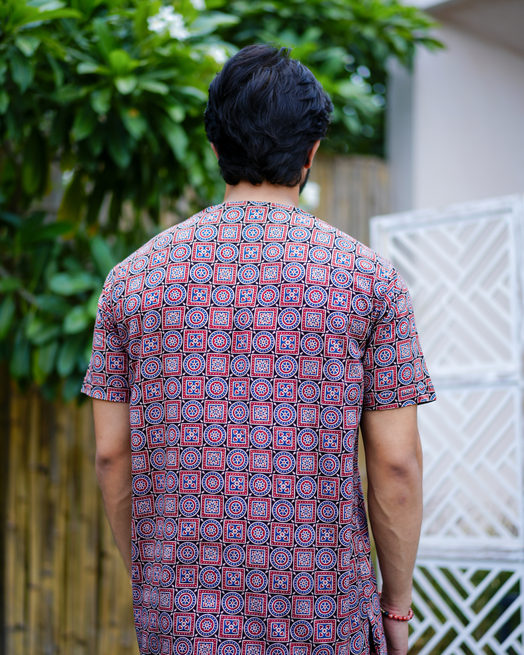Ajrak Pure Cotton Bushirt for Men