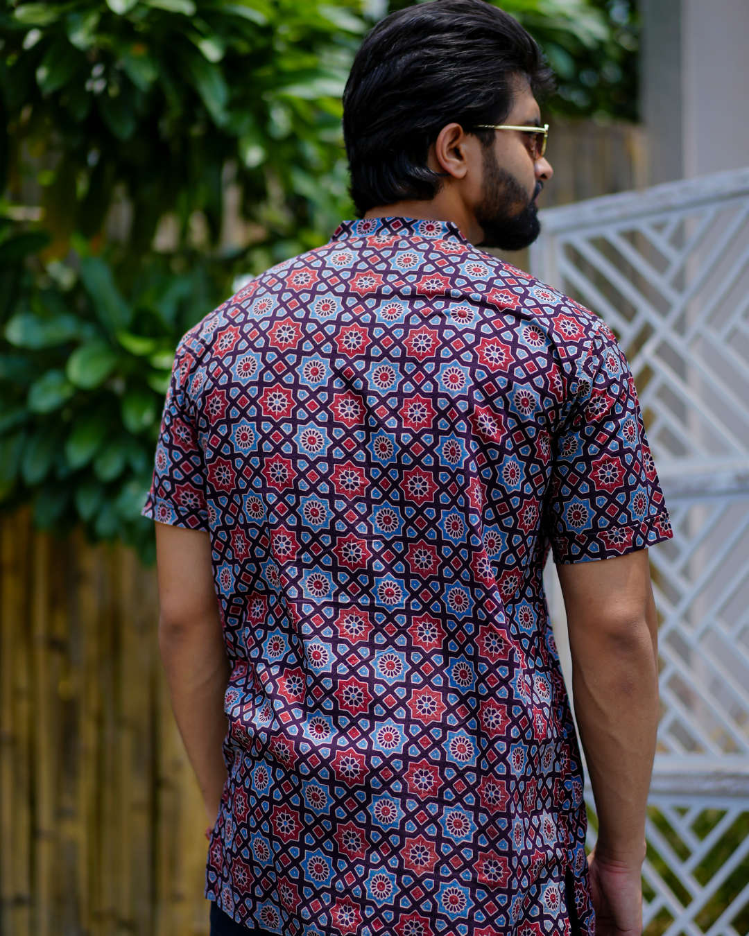 Ajrak Pure Cotton Bushirt for Men