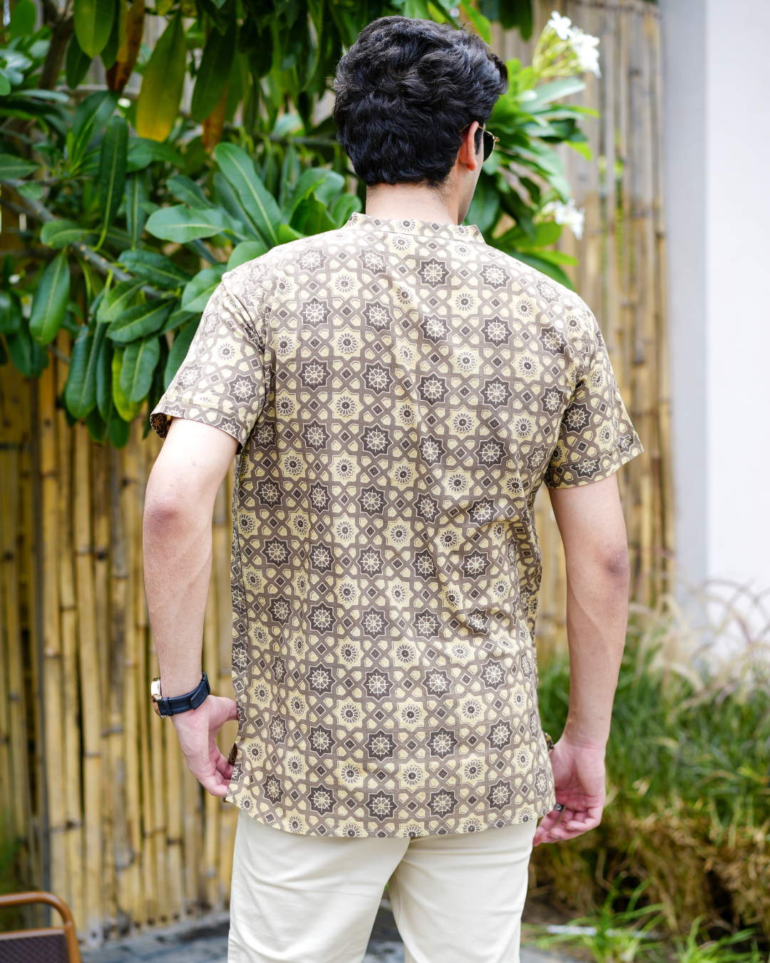 Abstract Pure Cotton Bushirt for men