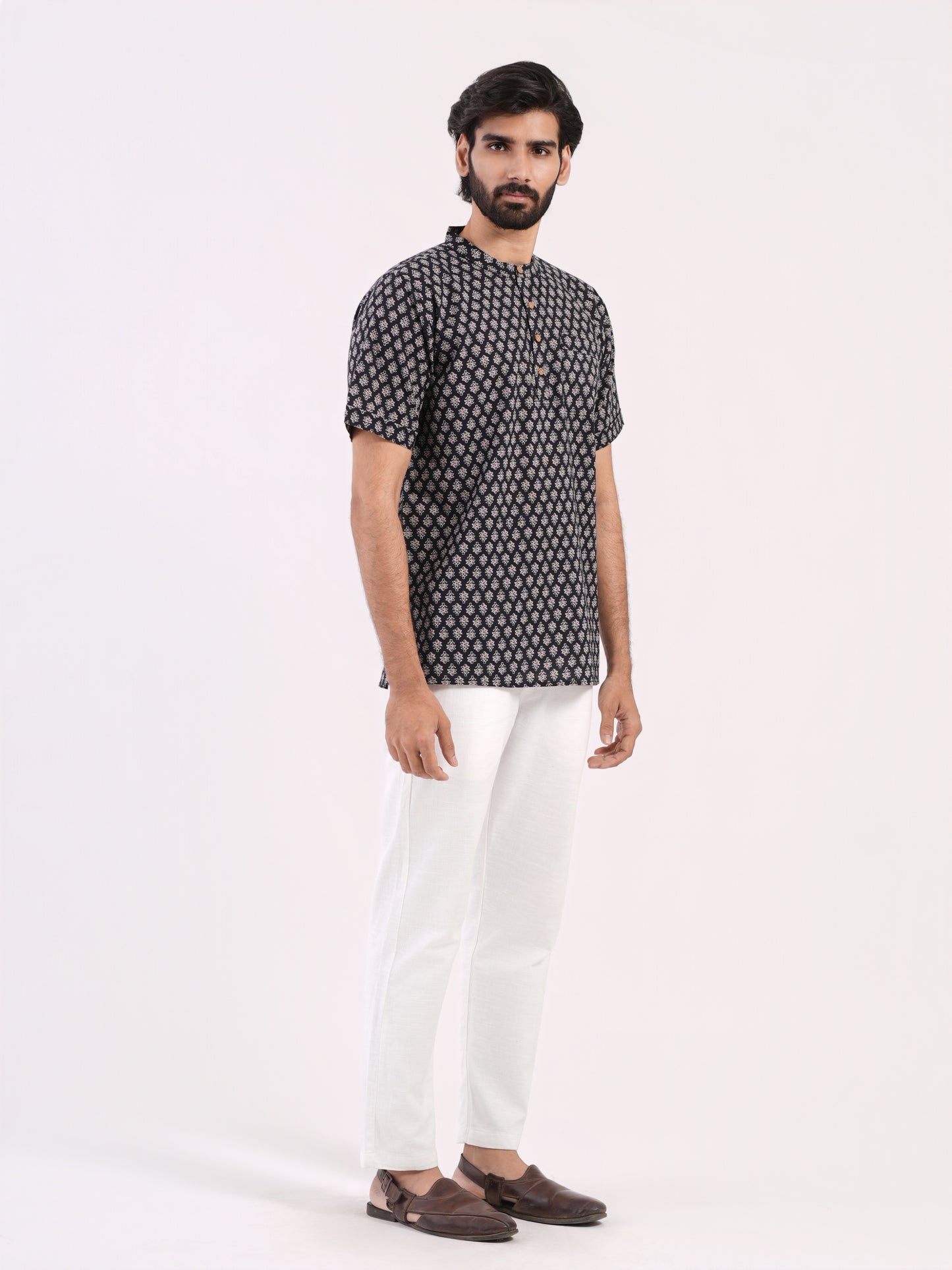 Black Eye Black Buti Print Bushirt