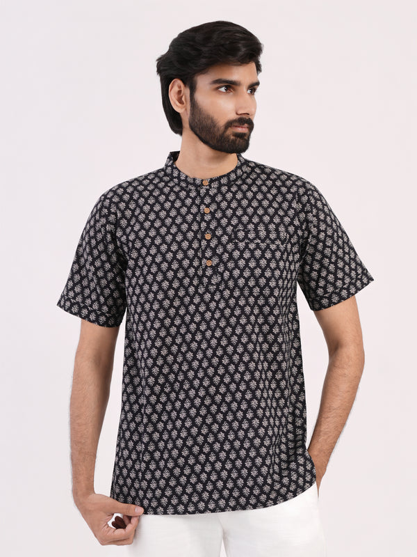 Black Eye Black Buti Print Bushirt