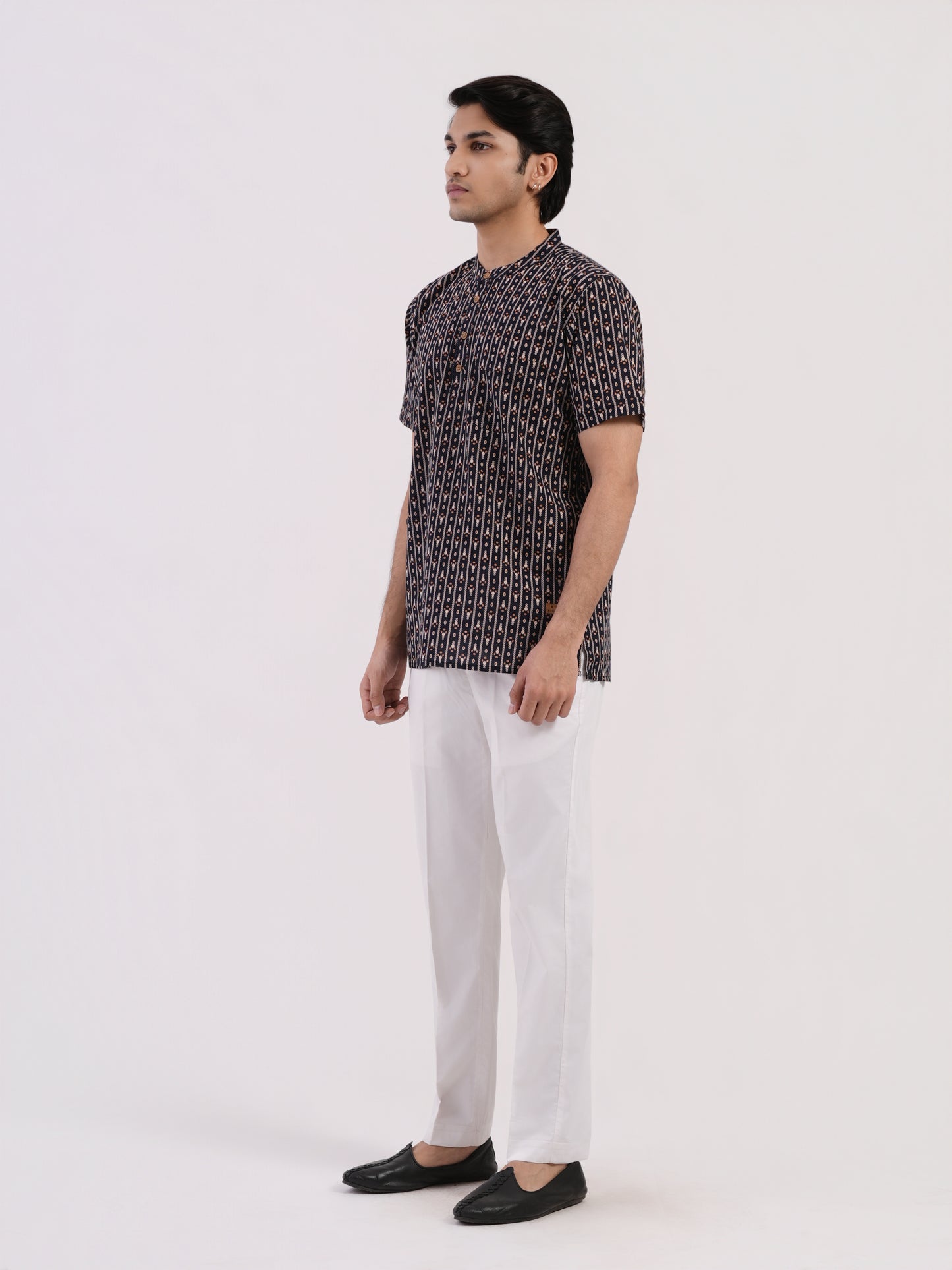 Navy Blue with Modern Abstract Print