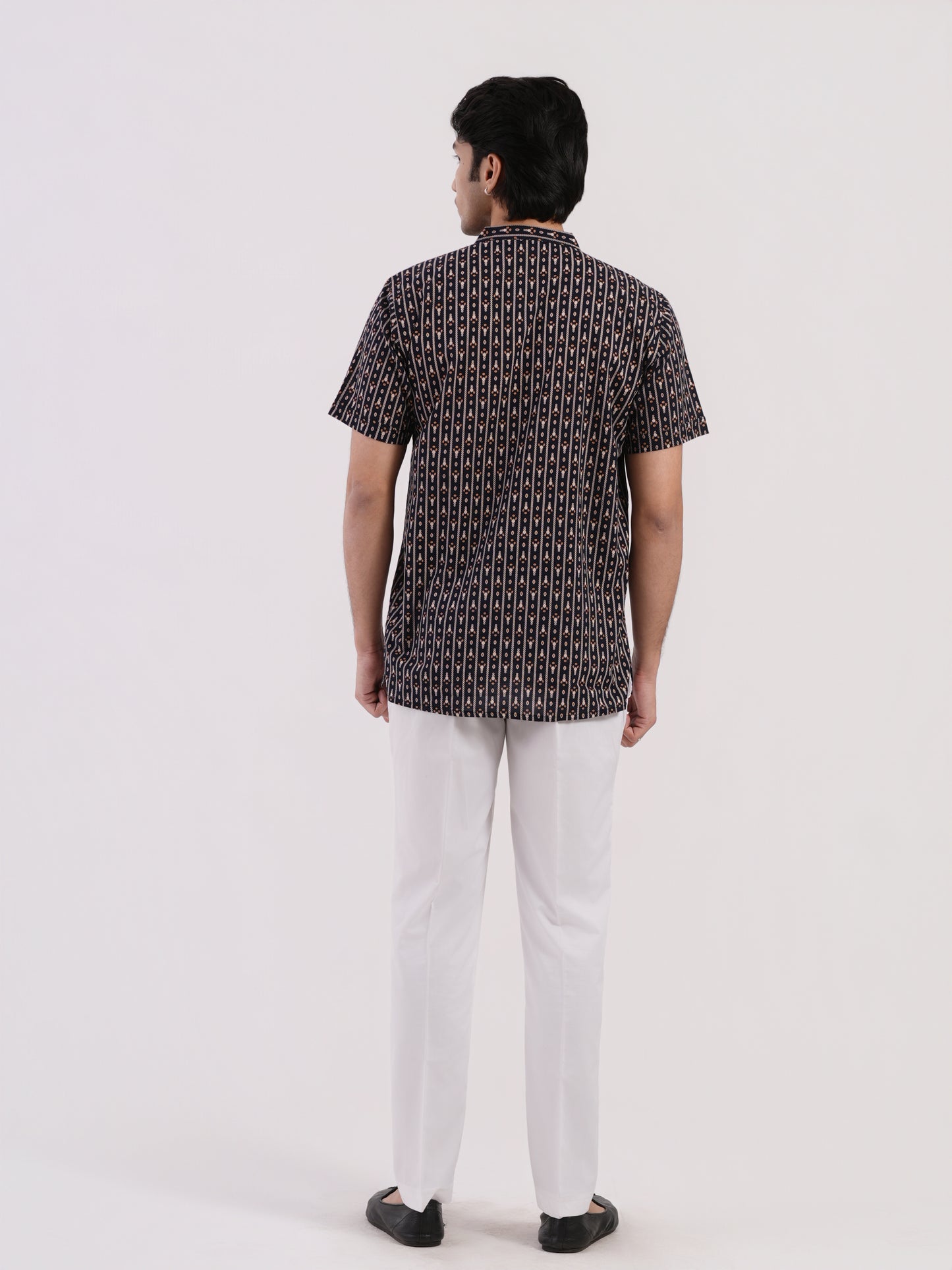 Navy Blue with Modern Abstract Print