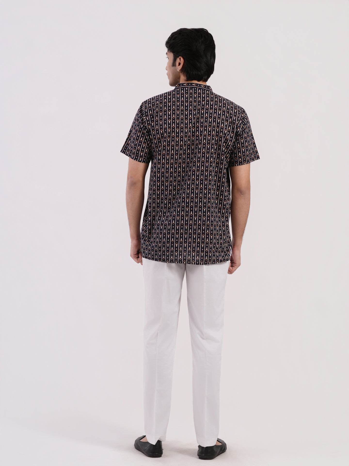 Navy Blue with Modern Abstract Print
