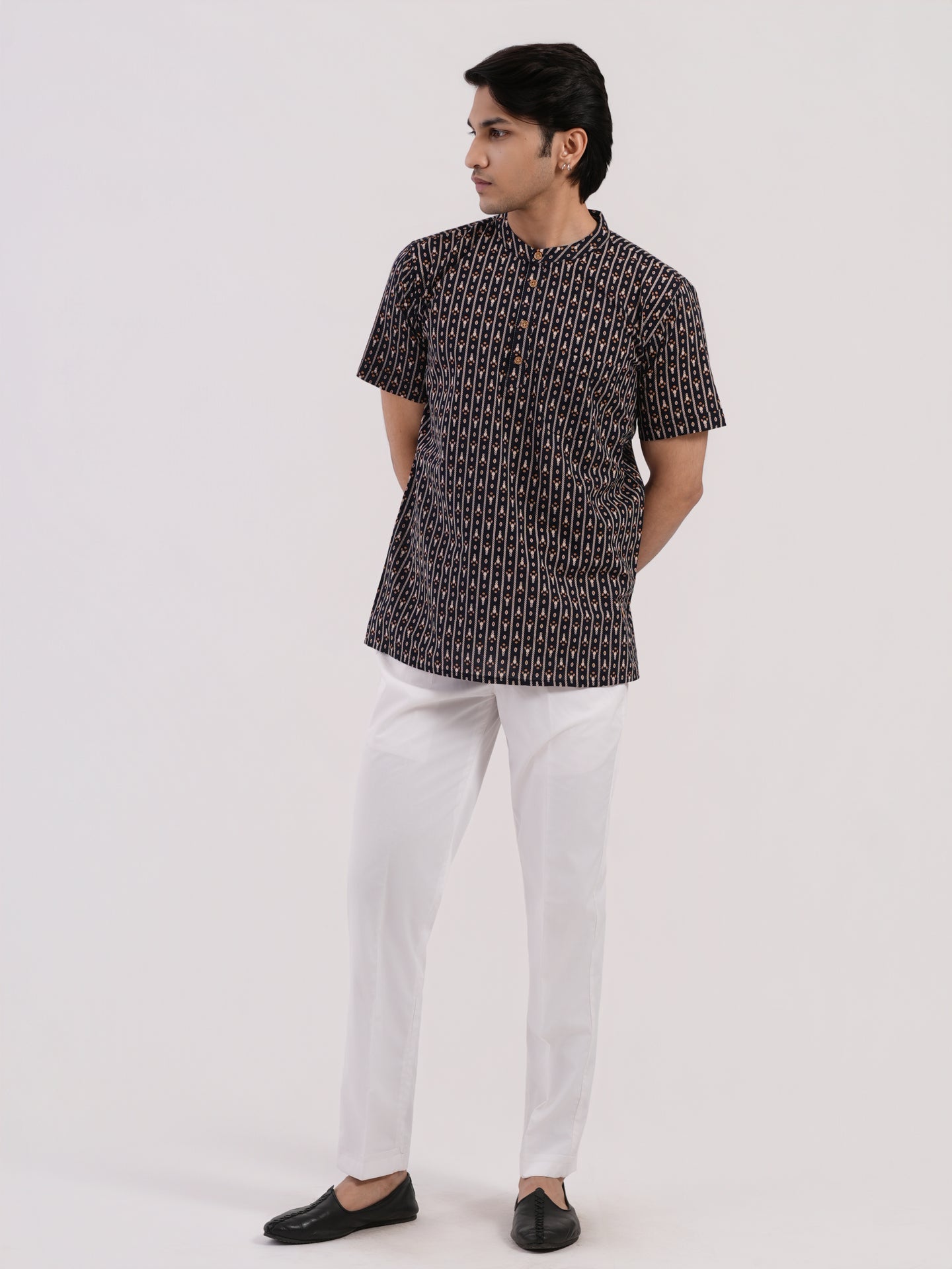 Navy Blue with Modern Abstract Print