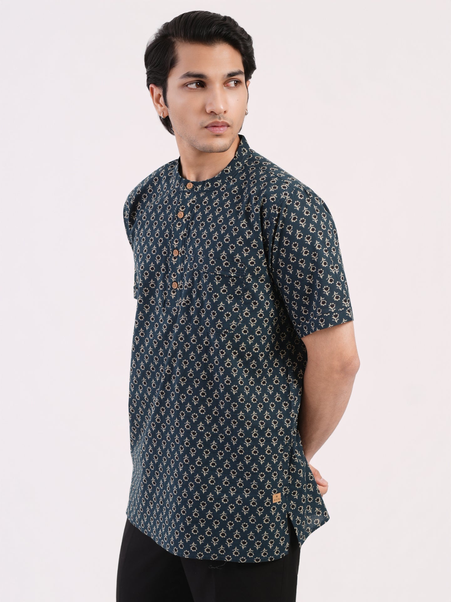Midnight Green Heritage Buti Bushirt