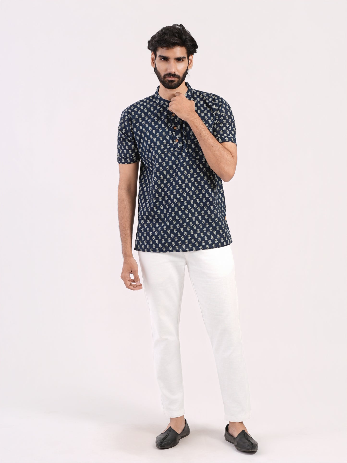 Deep Blue with All Over Floral Print
