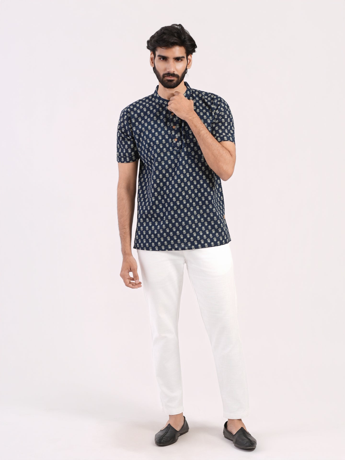Deep Blue with All Over Floral Print