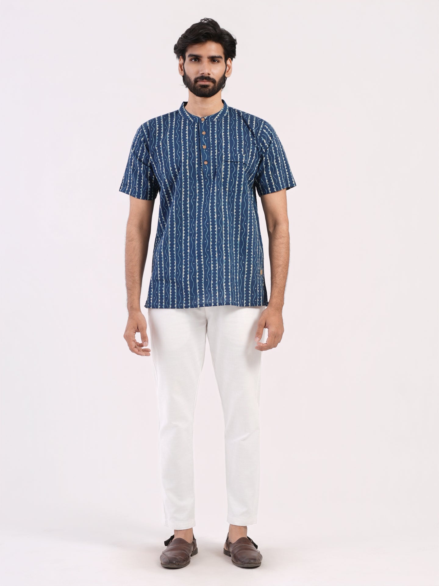 Royal Blue with Geometric Print