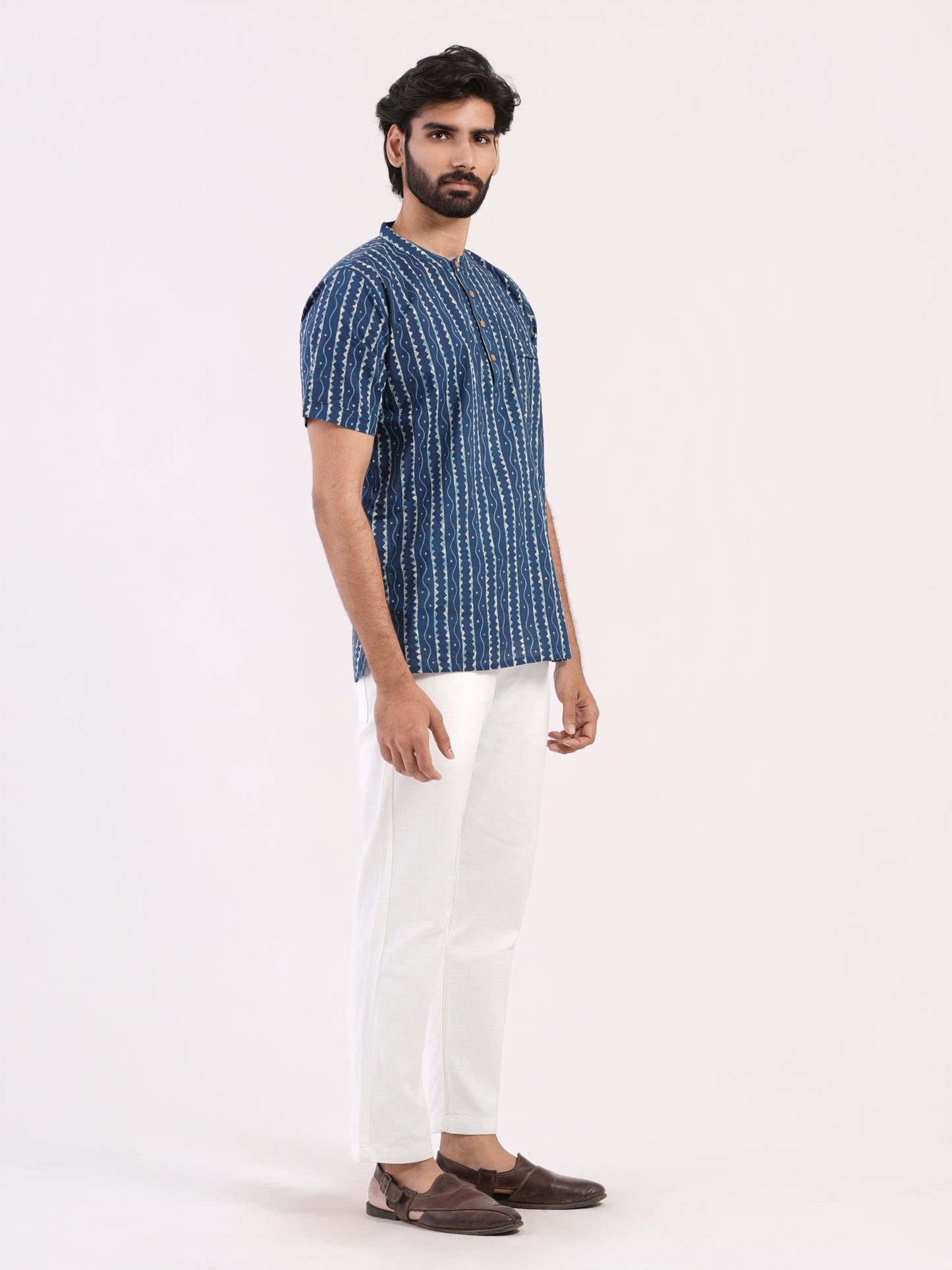 Royal Blue with Geometric Print