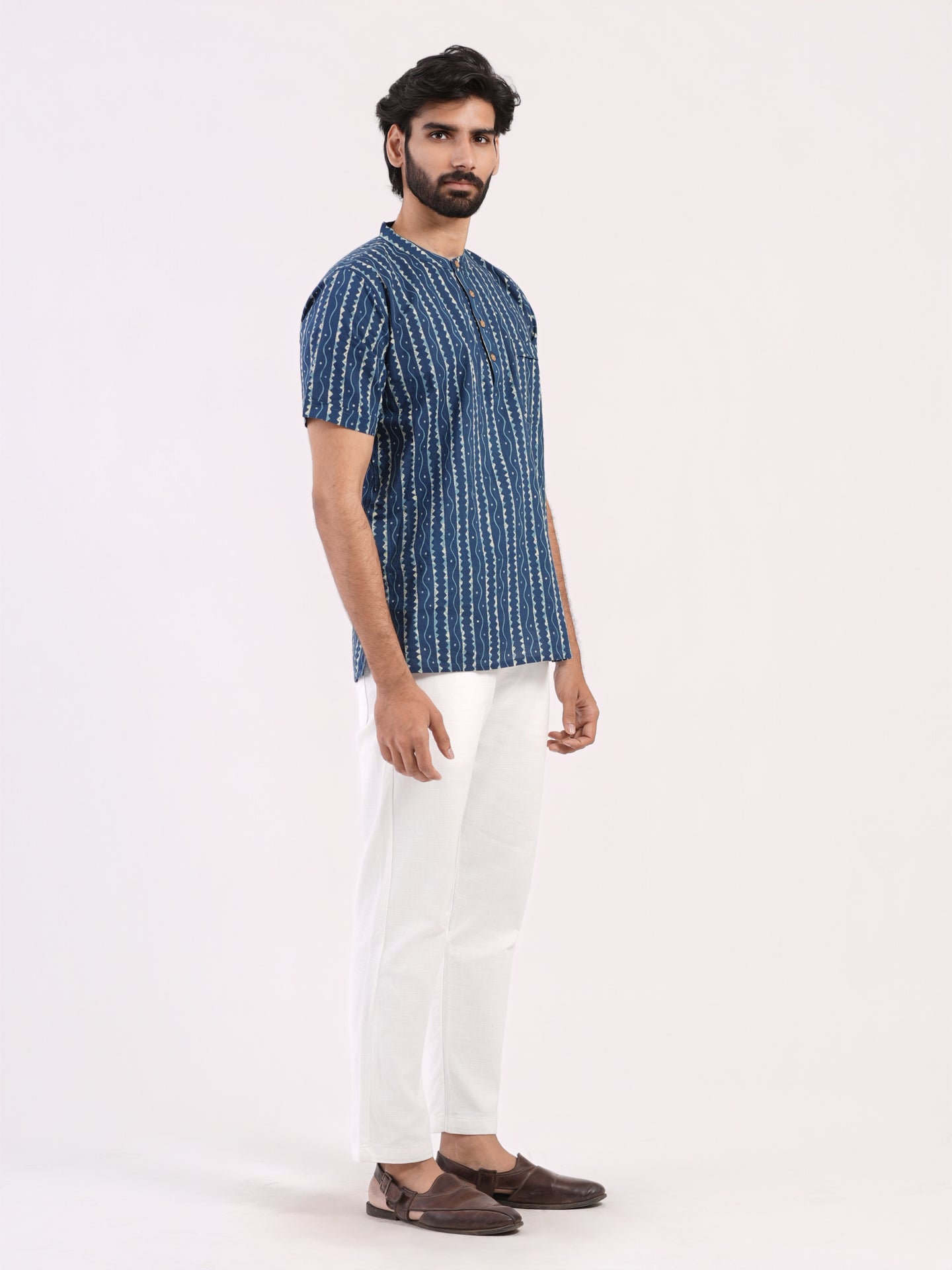 Royal Blue with Geometric Print